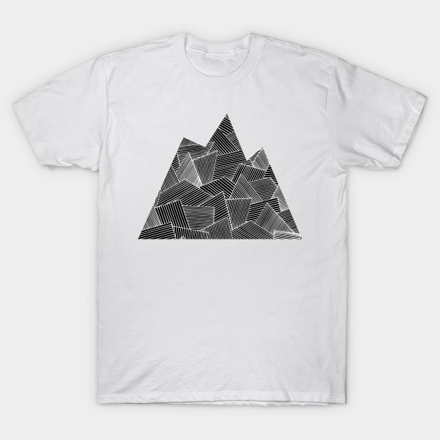 Mountain Zentangle - White T-Shirt by ElviraDraat